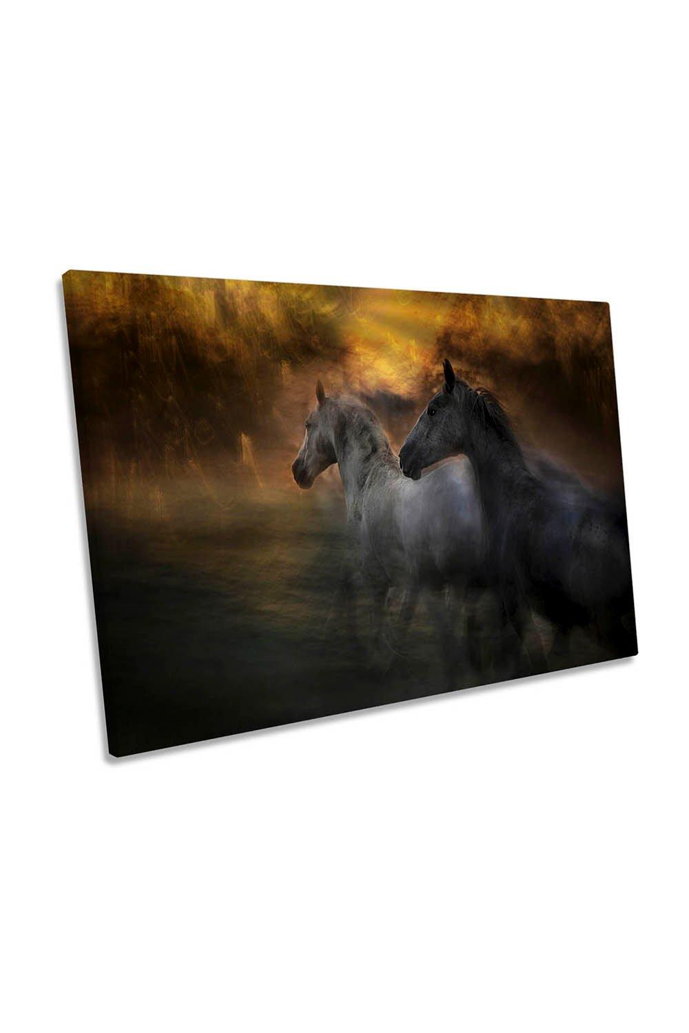 Horses Motion Animal Canvas Wall Art Picture Print