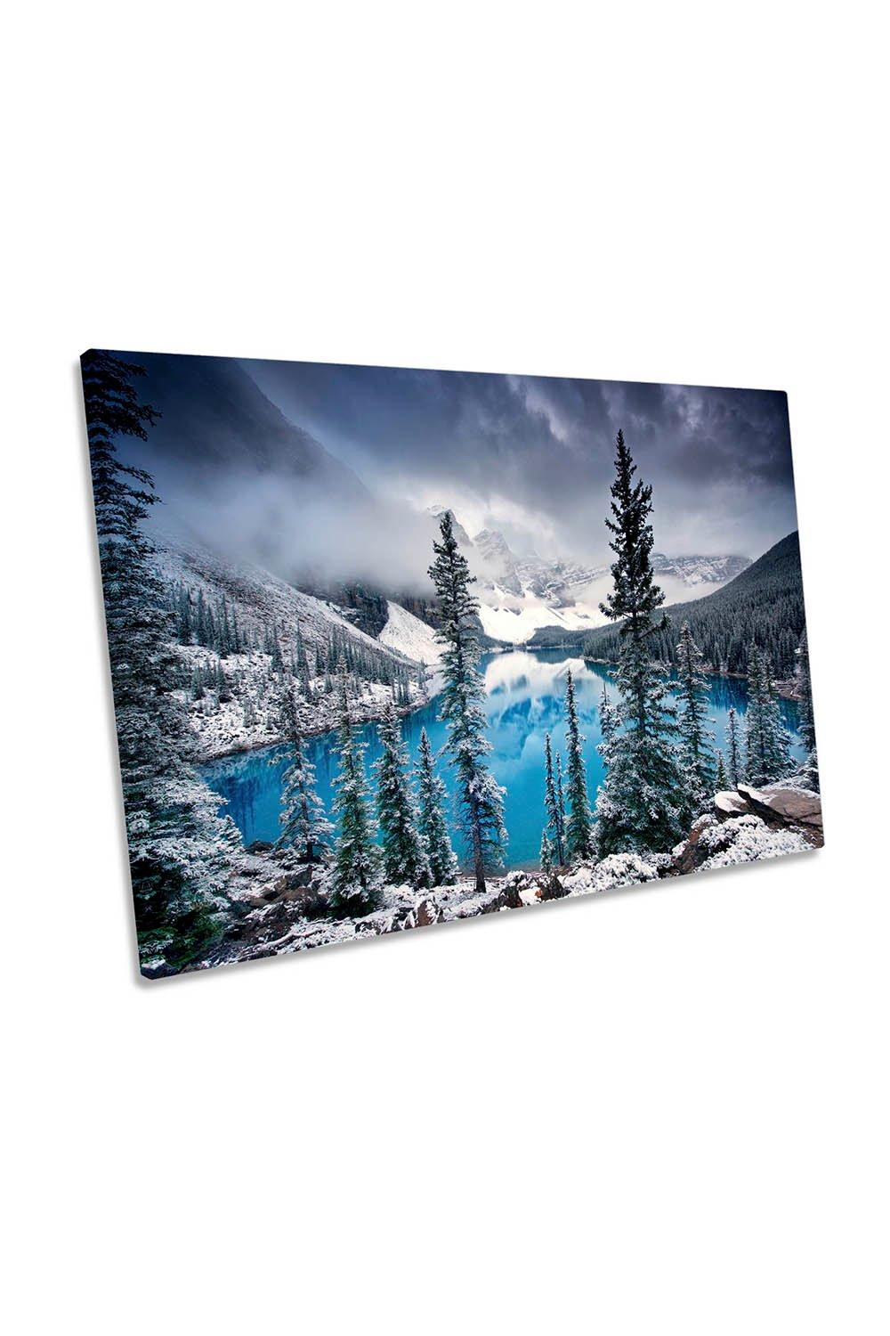 Morning Blues Moraine Canada Lake Canvas Wall Art Picture Print
