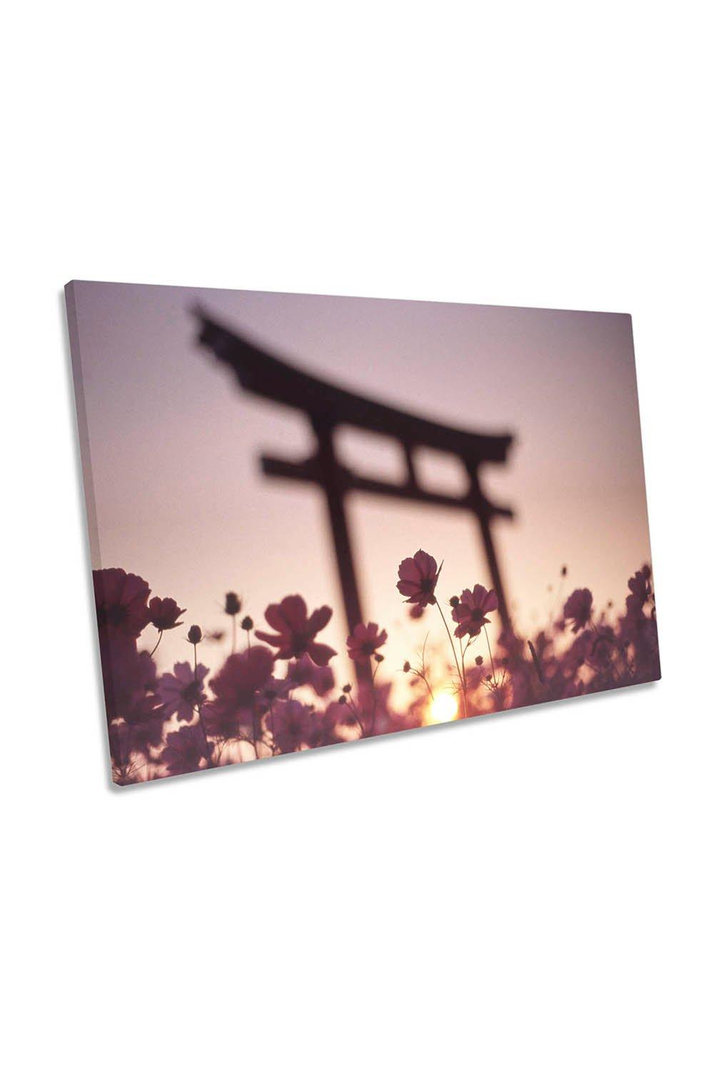 Japan Gateway Asia Flowers Canvas Wall Art Picture Print