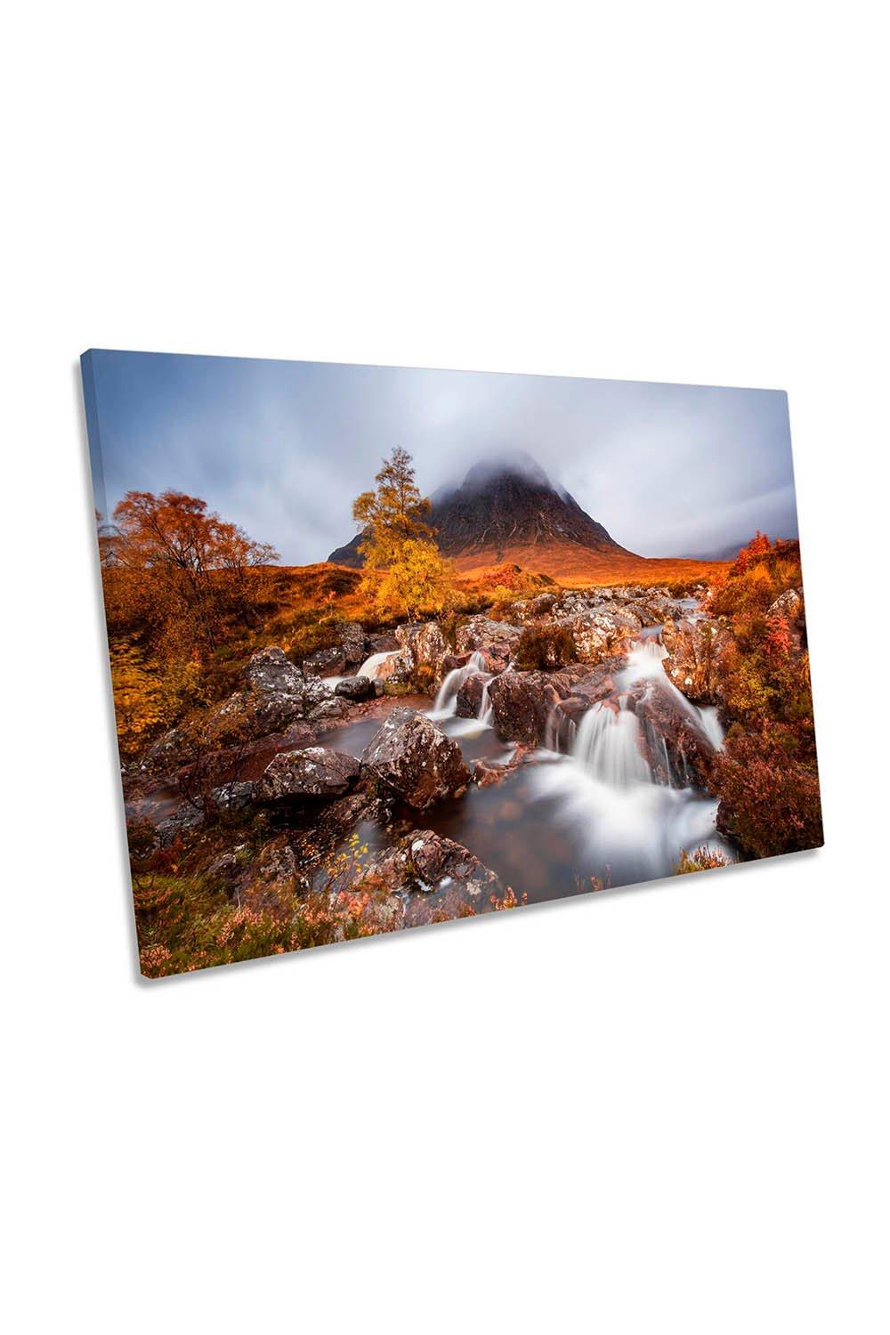 Autumn in the Glencoe Scottish Highlands Canvas Wall Art Picture Print