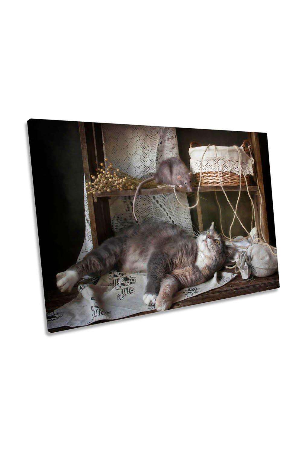 Don't Wake Up a Sleeping Cat Canvas Wall Art Picture Print