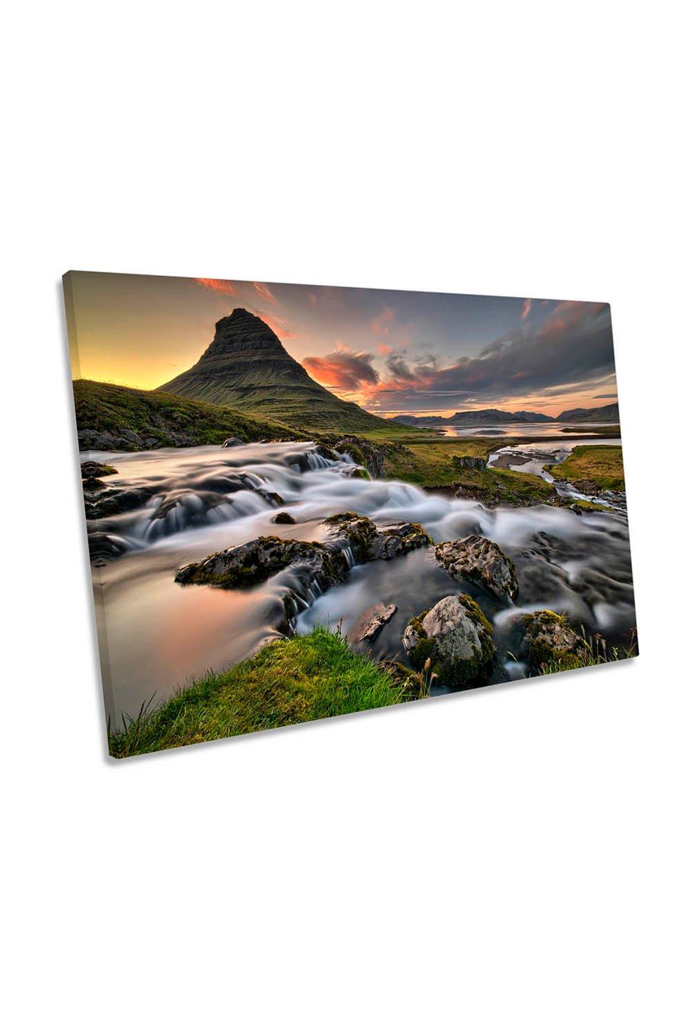 Early Morning Kirkjufell Mountain Canvas Wall Art Picture Print