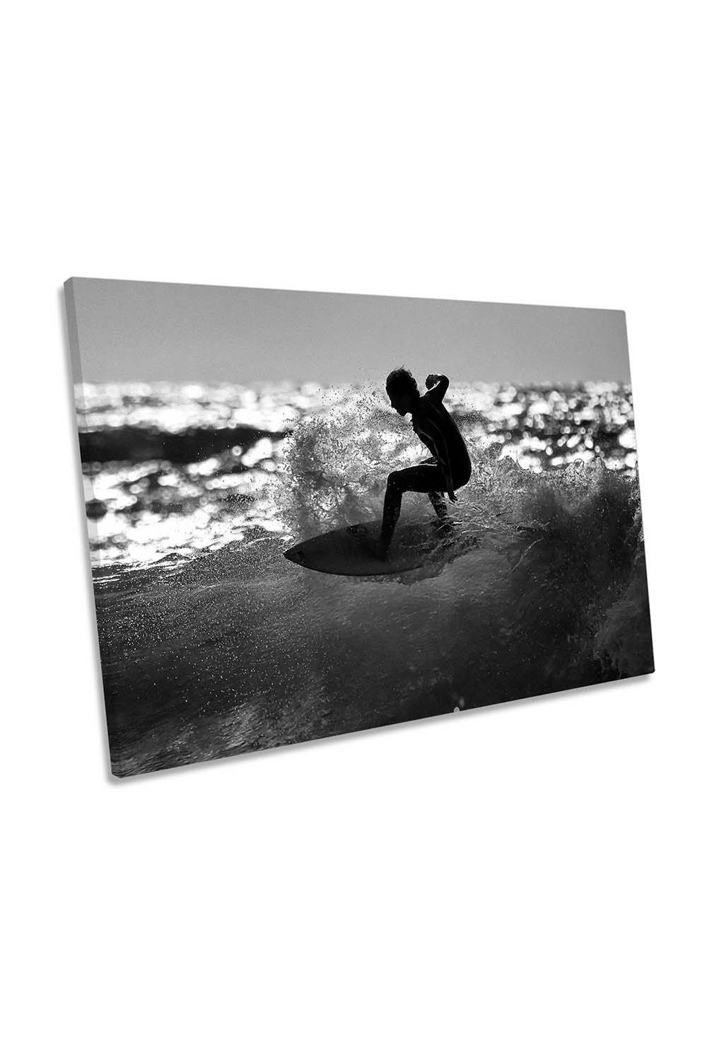 Ride Surf Surfer Wave Sports Canvas Wall Art Picture Print