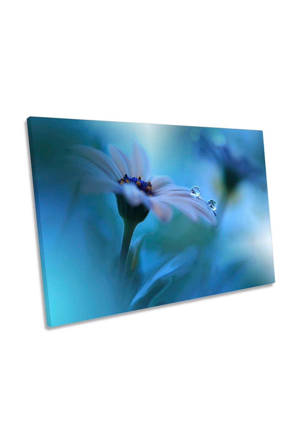 Beyond Visible Blue Flower Floral Canvas Wall Art Picture Print