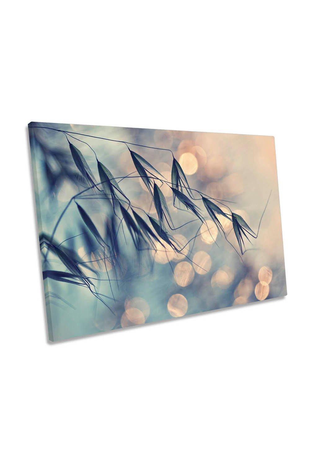 Straw Grass Floral Sunlight Beige Canvas Wall Art Picture Print