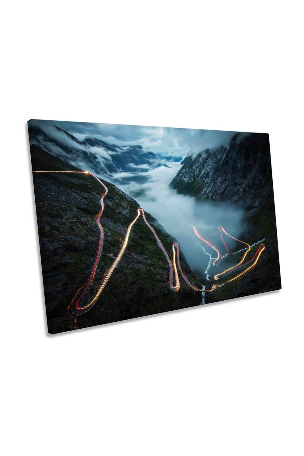 Trollstigen Norway Mountain Road Canvas Wall Art Picture Print