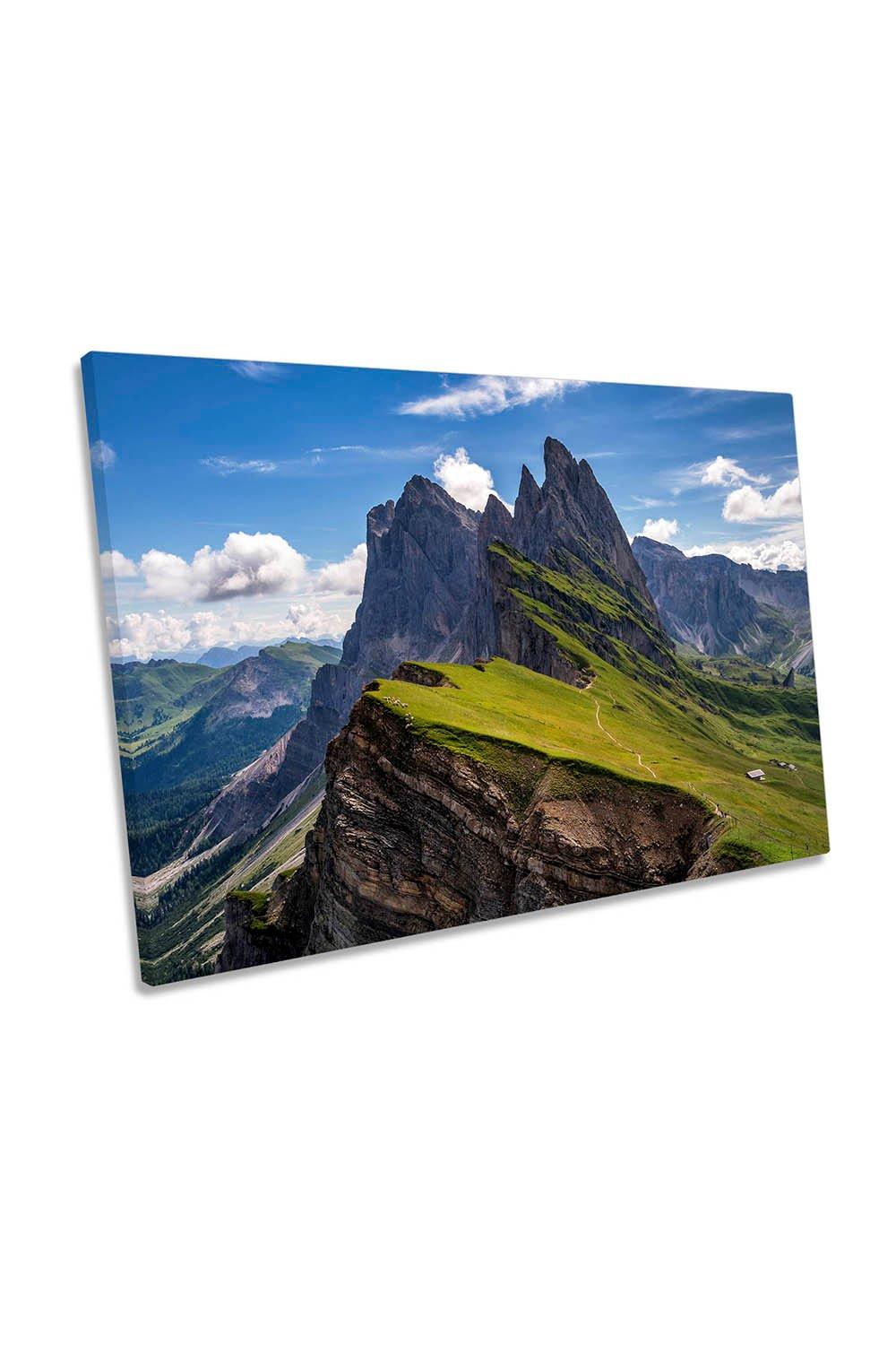 On the Edge Dolomites Mountains Landscape Canvas Wall Art Picture Print