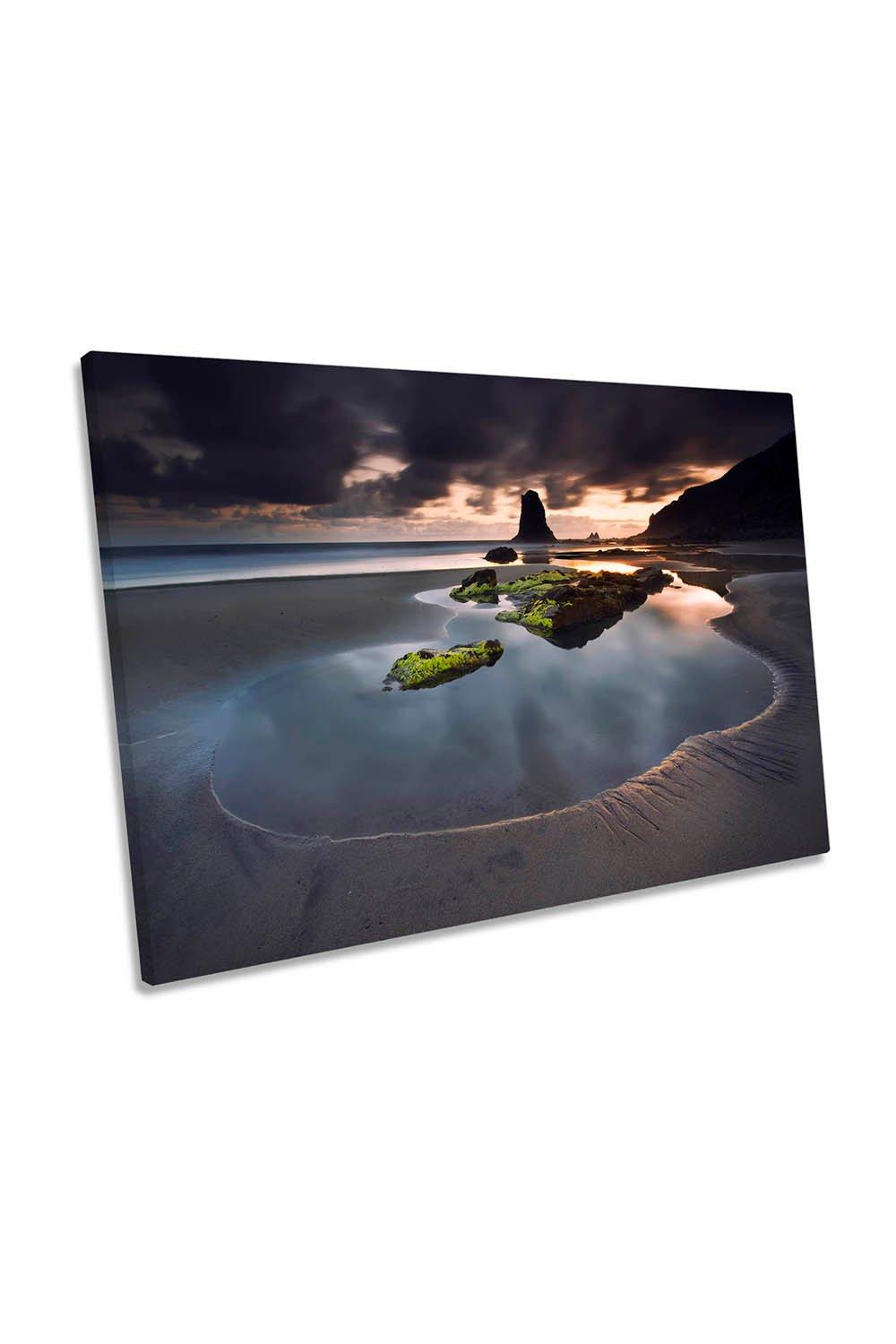 Tide Games Tenerife Beach Sunset Canvas Wall Art Picture Print