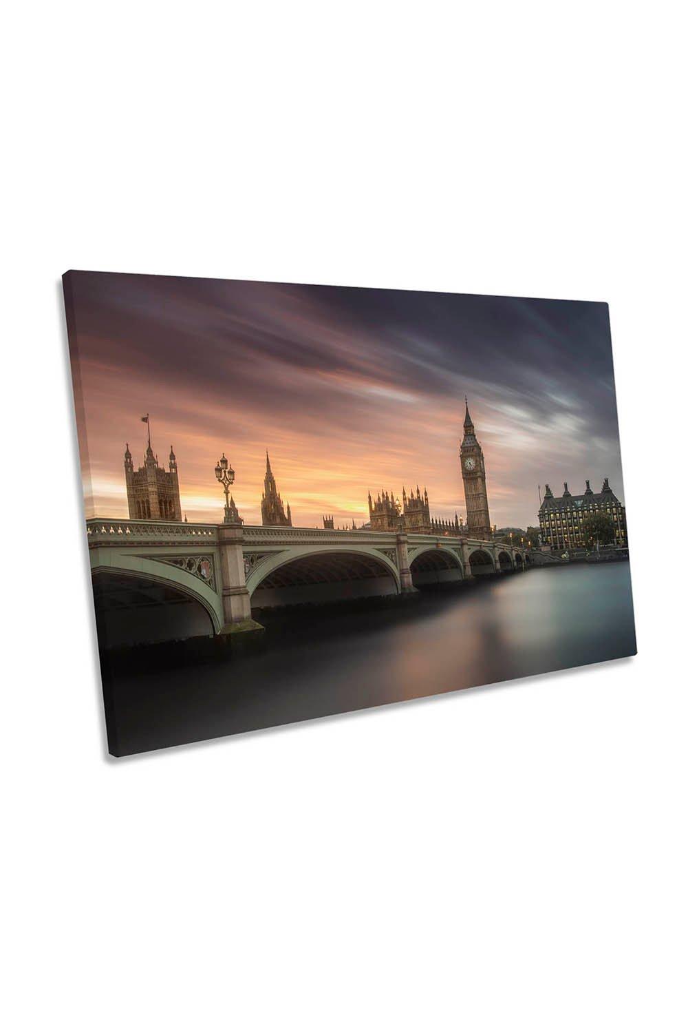 Big Ben London City Sunset Canvas Wall Art Picture Print