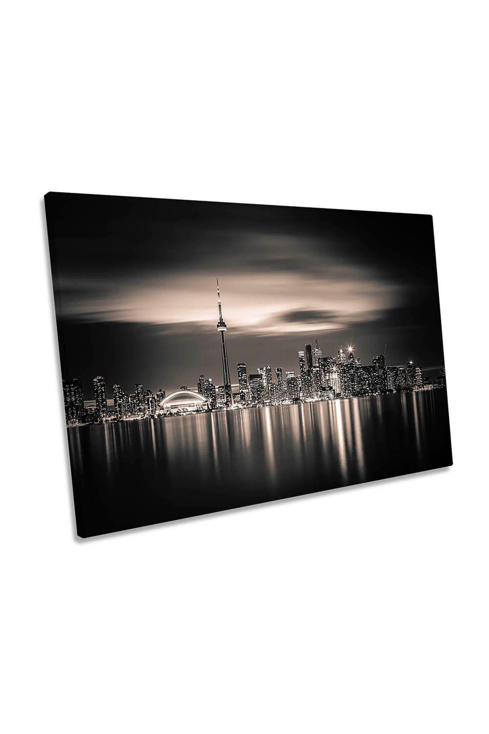 Toronto City Skyline Canada Sunset Canvas Wall Art Picture Print