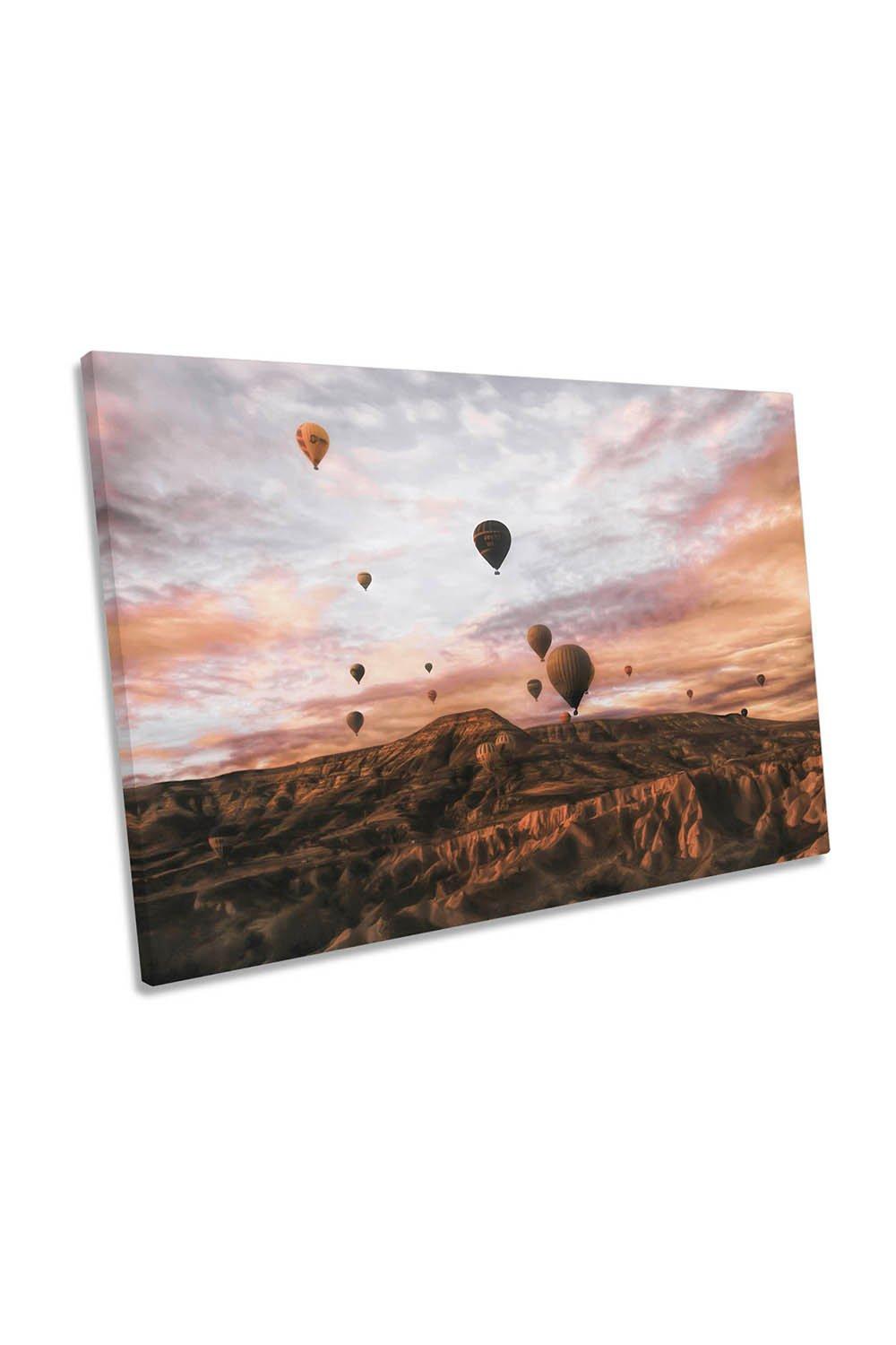 Cappadocia Hot Air Balloons Sunset Canvas Wall Art Picture Print