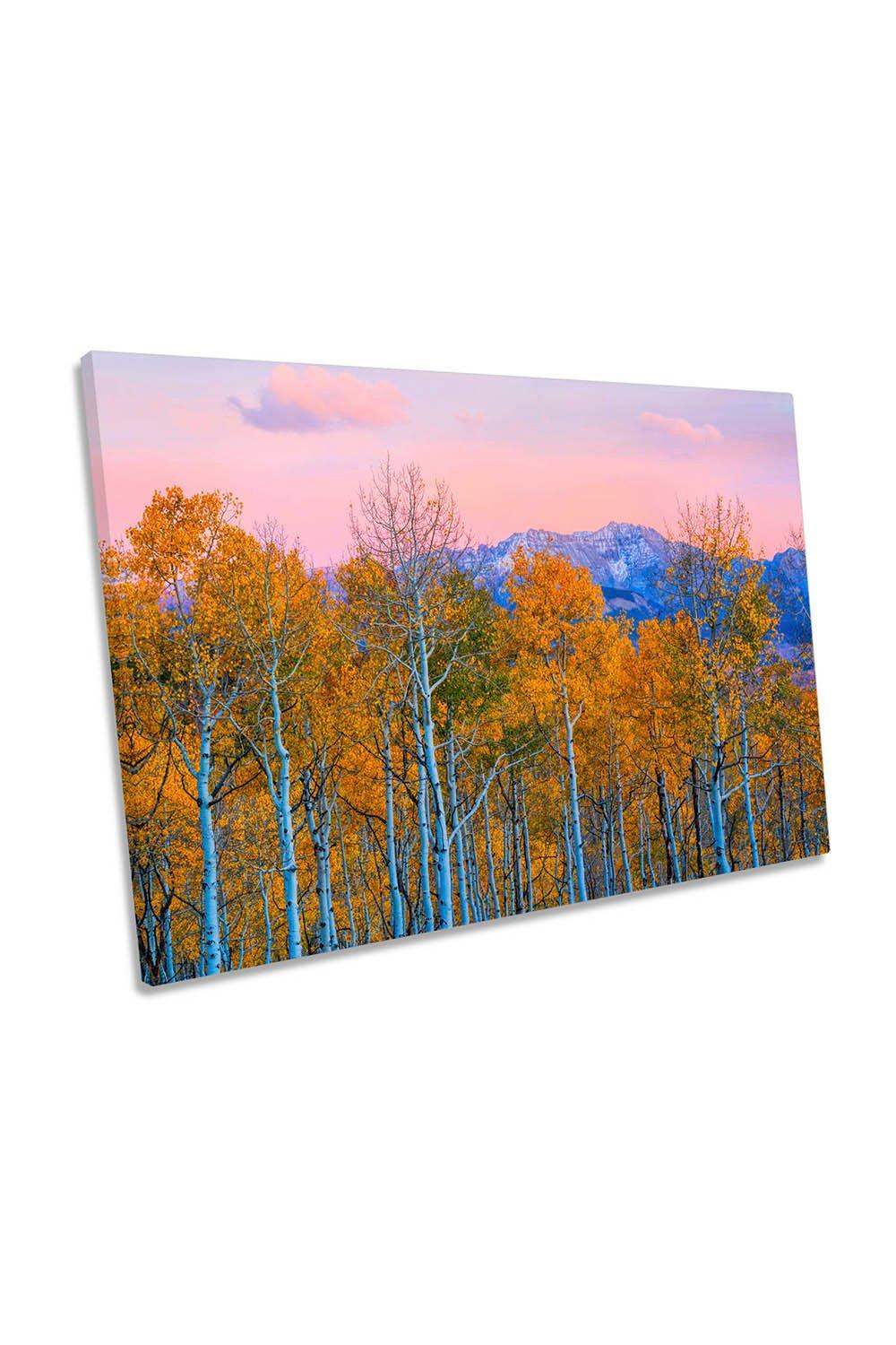 Autumn Delight Sunset Colorado Mountains Canvas Wall Art Picture Print