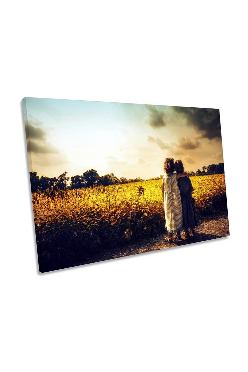 Sisters Love Family Friendship Canvas Wall Art Picture Print