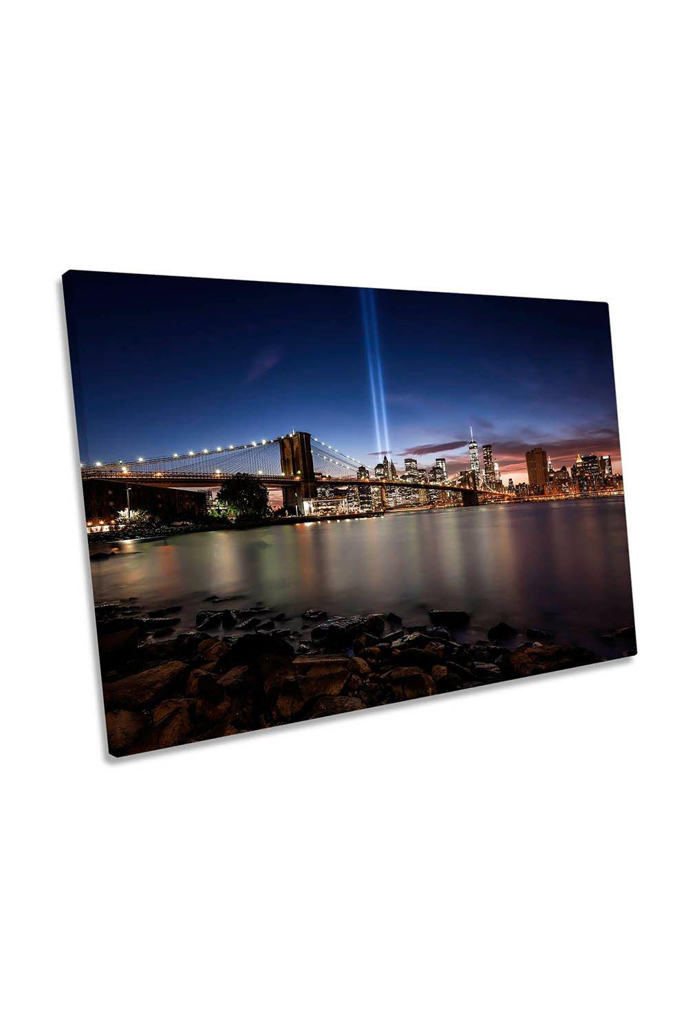 New York City Skyline Blue Canvas Wall Art Picture Print