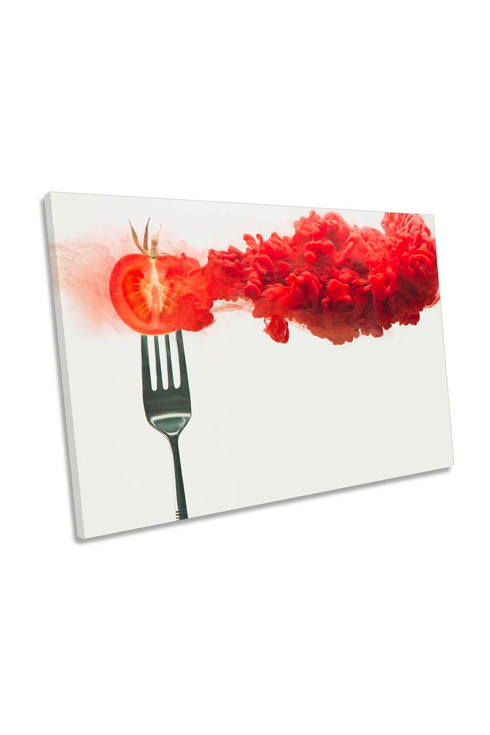 Disintegrated Red Tomato Kitchen Canvas Wall Art Picture Print