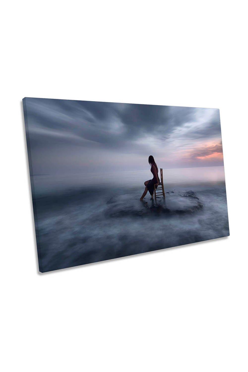 Of Tide and Nightfall Beach Canvas Wall Art Picture Print