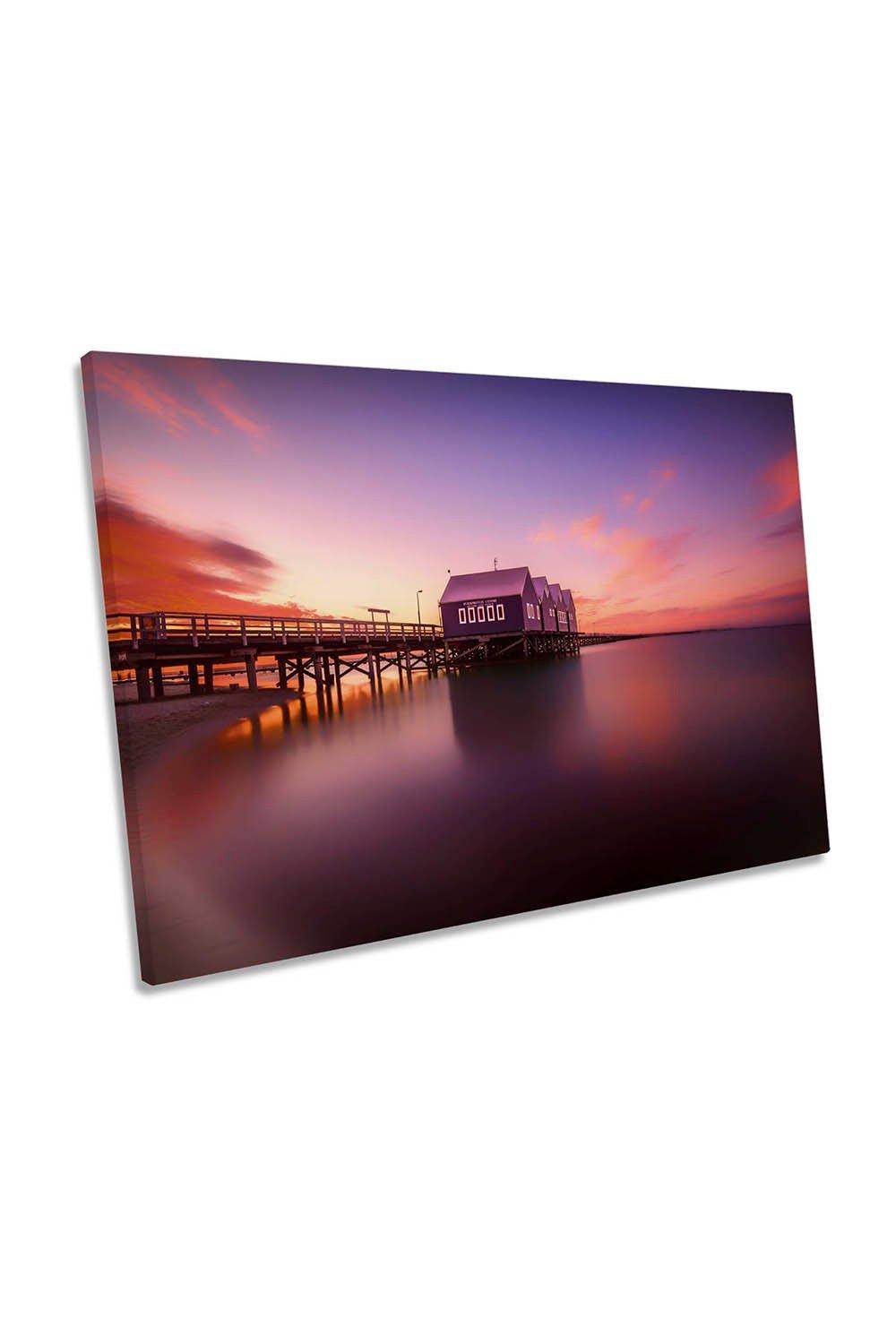 Busselton Sunset Smooth Ocean Canvas Wall Art Picture Print