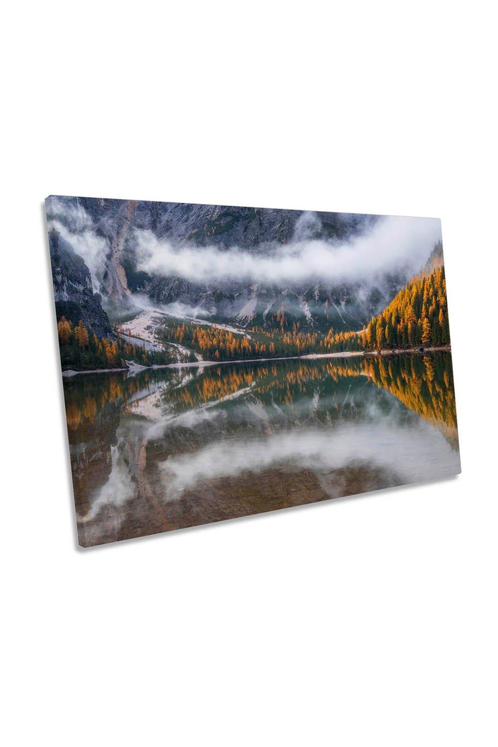 Perfect Reflection Alpine Alps Landscape Canvas Wall Art Picture Print