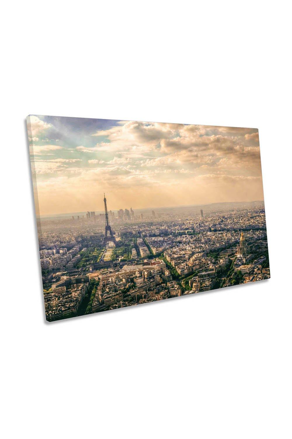 Paris City Skyline Eiffel Tower Canvas Wall Art Picture Print
