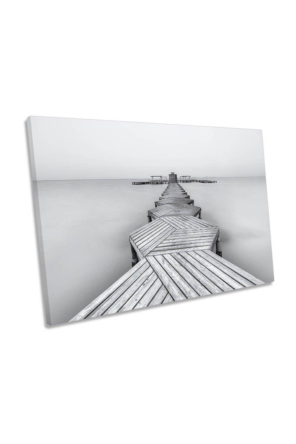 The Pier Seascape Jetty Ocean Canvas Wall Art Picture Print
