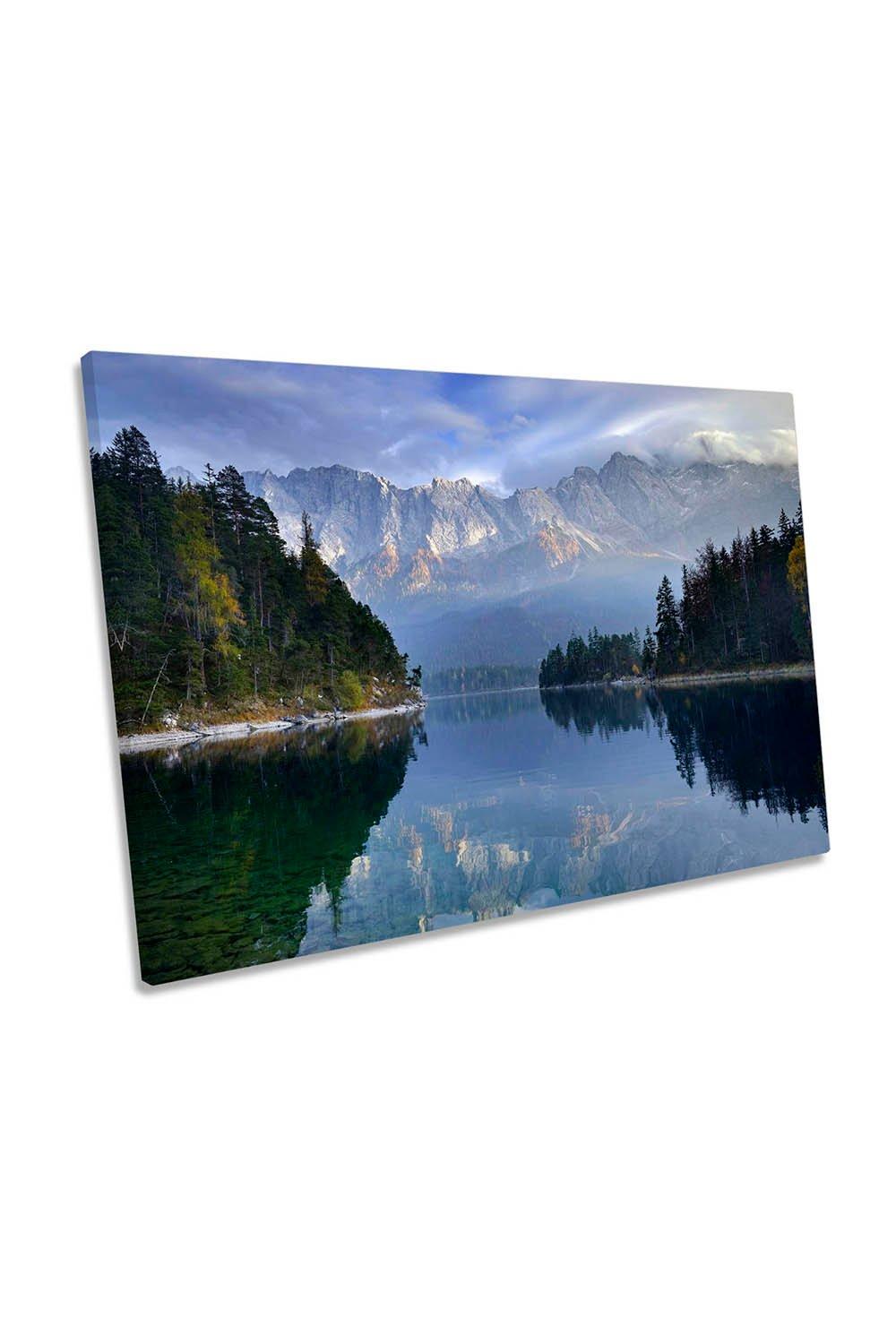 October Days Mountain Landscape Lake Canvas Wall Art Picture Print