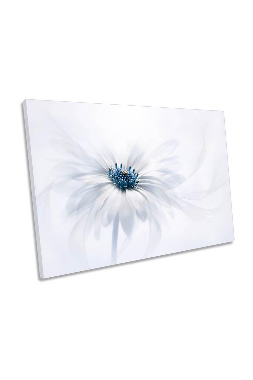 Serenity White Floral Flower Daisy Canvas Wall Art Picture Print