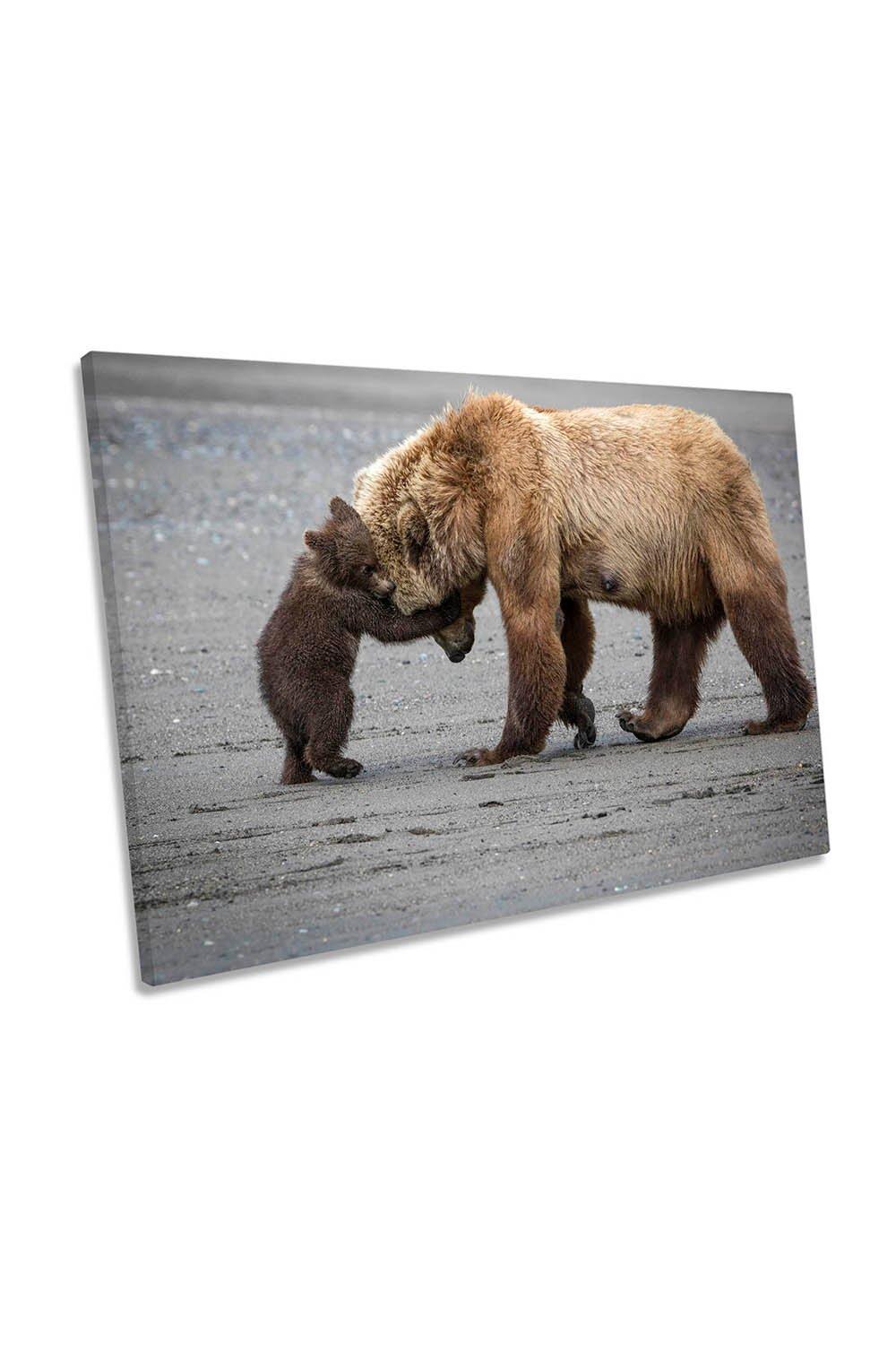 A Little Bear Hug Family Love Canvas Wall Art Picture Print
