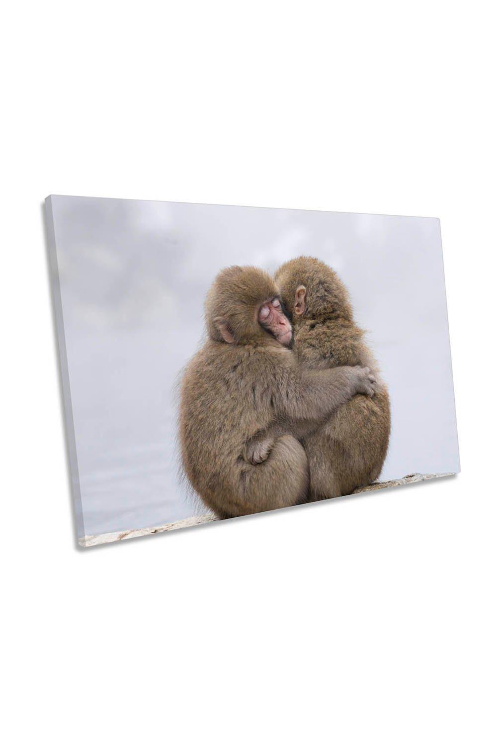 Forever Friends Monkeys Love Family Canvas Wall Art Picture Print