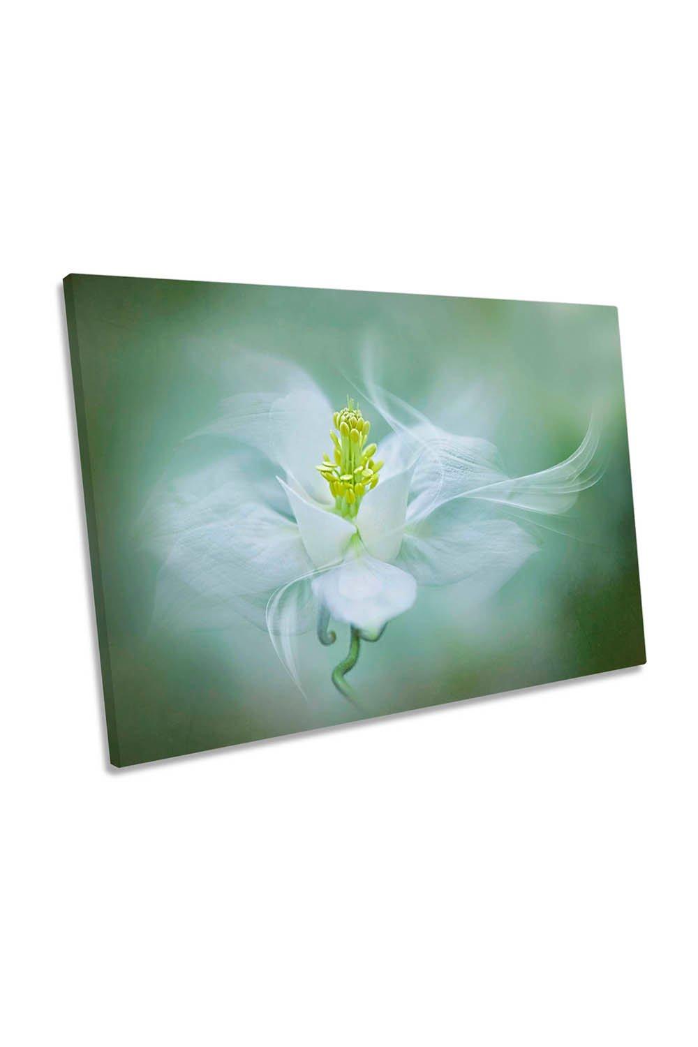 Mystical Flower Floral Green Canvas Wall Art Picture Print