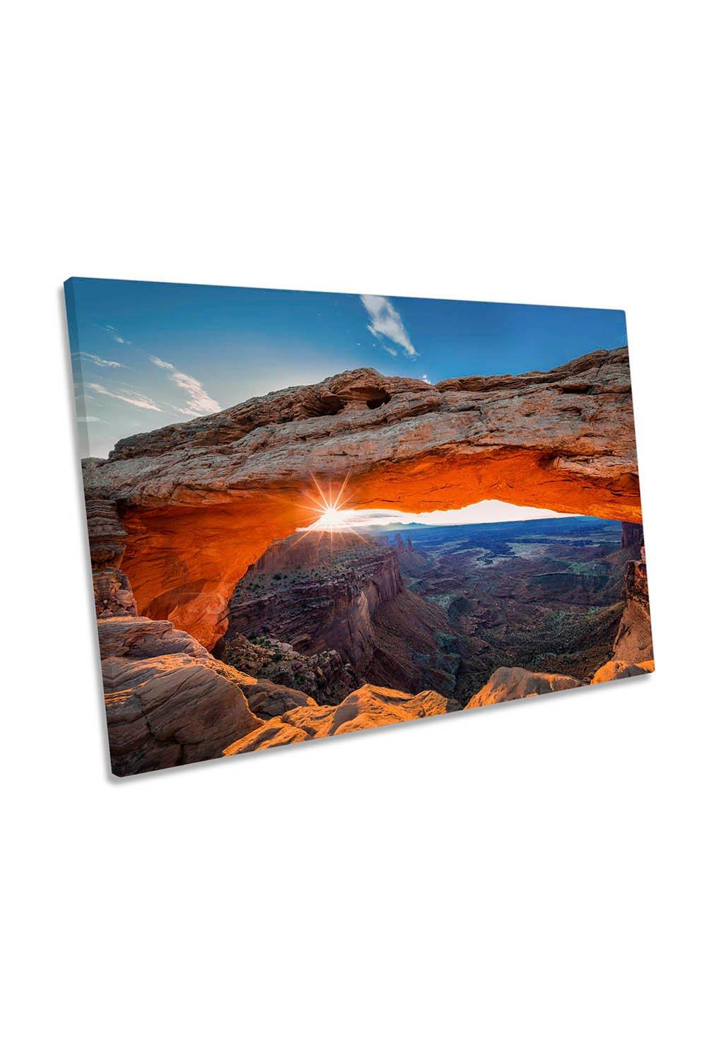 Sunrise at Mesa Arch Canyons Canvas Wall Art Picture Print