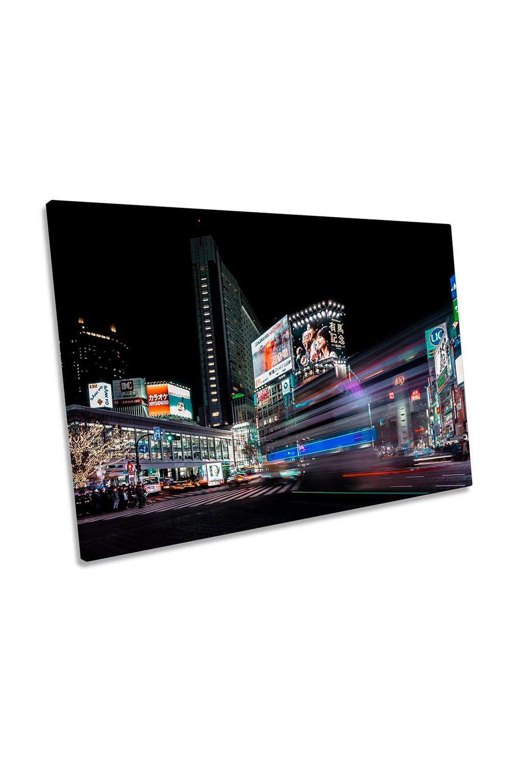 Colours of Tokyo Japan Shibuya Crossing Canvas Wall Art Picture Print