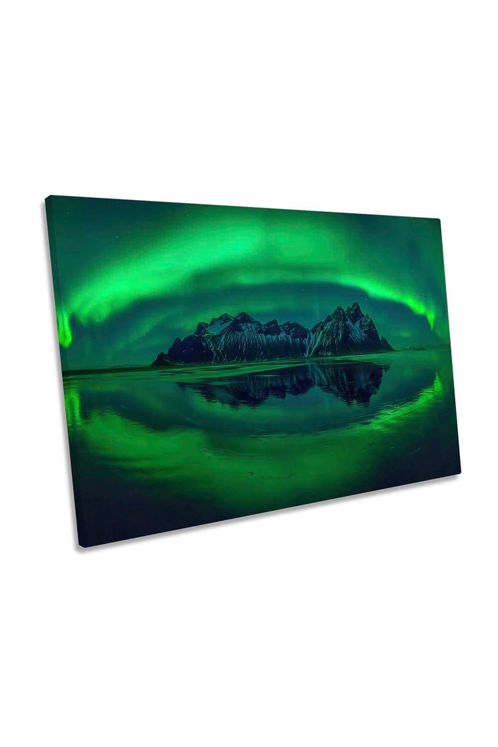 Eye of Stokksness Green Northern Lights Canvas Wall Art Picture Print