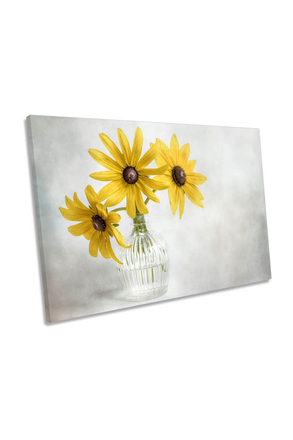 Rudbeckia Yellow Flower Floral Canvas Wall Art Picture Print
