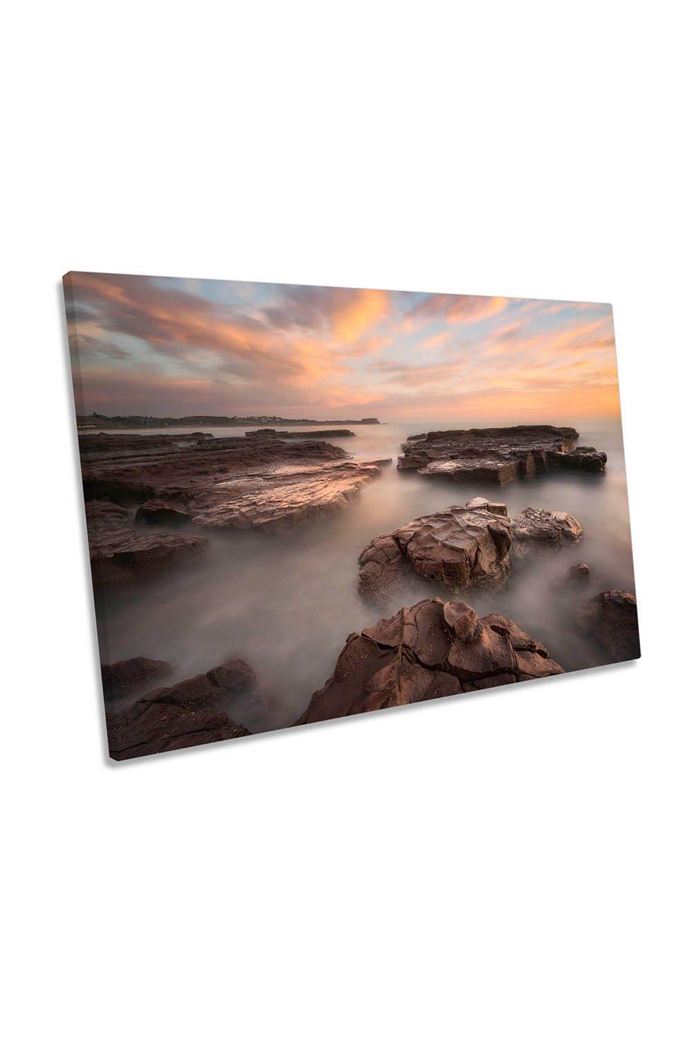 Summer Sunset Glow Seascape Canvas Wall Art Picture Print