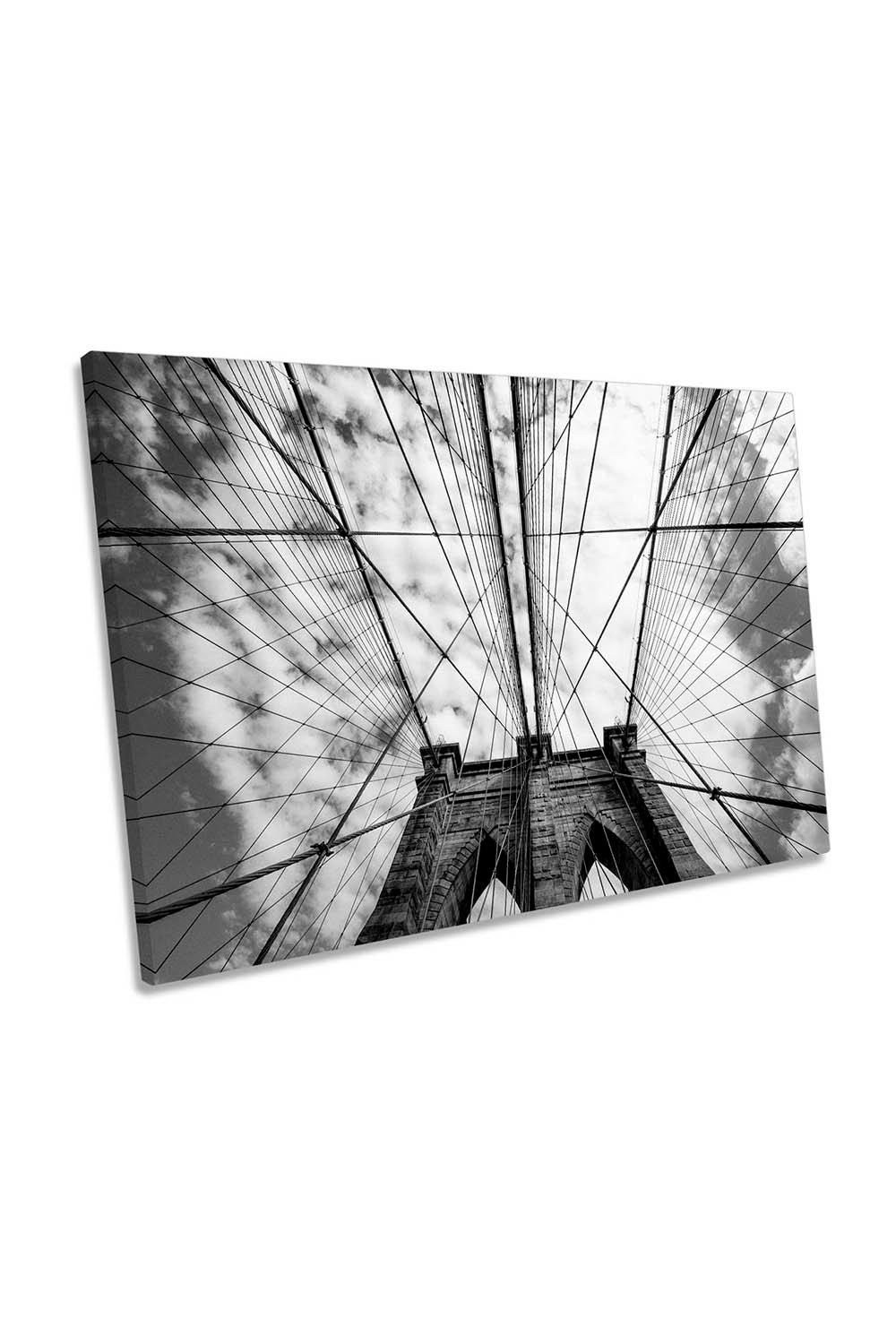 Brooklyn Bridge New York City Black and White Canvas Wall Art Picture Print