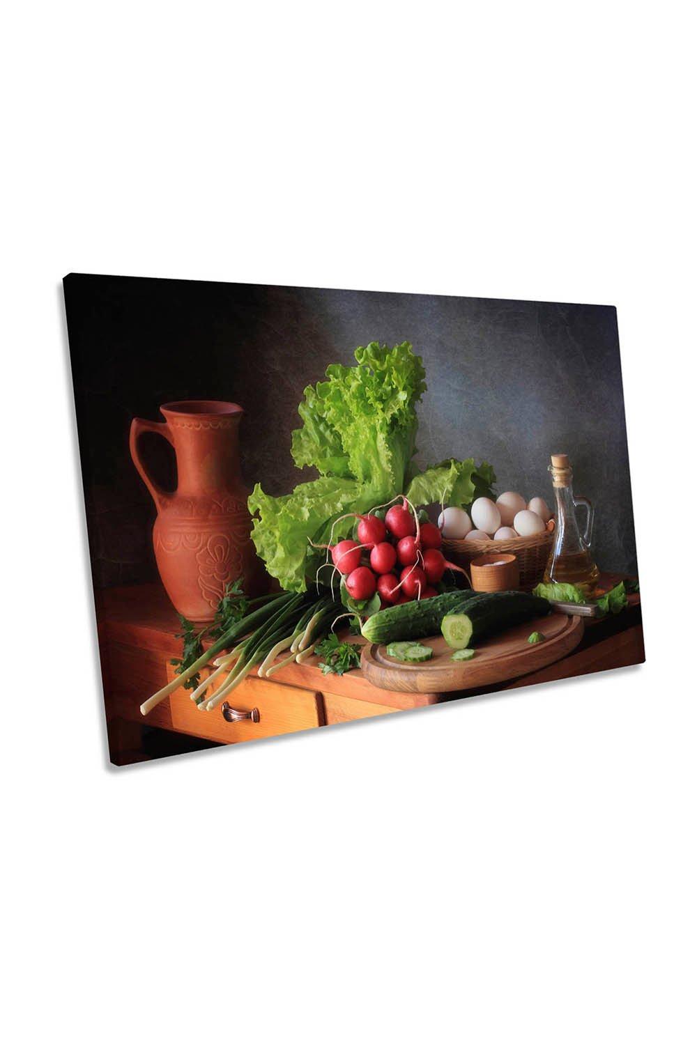 Still Life Vegetables Kitchen Canvas Wall Art Picture Print