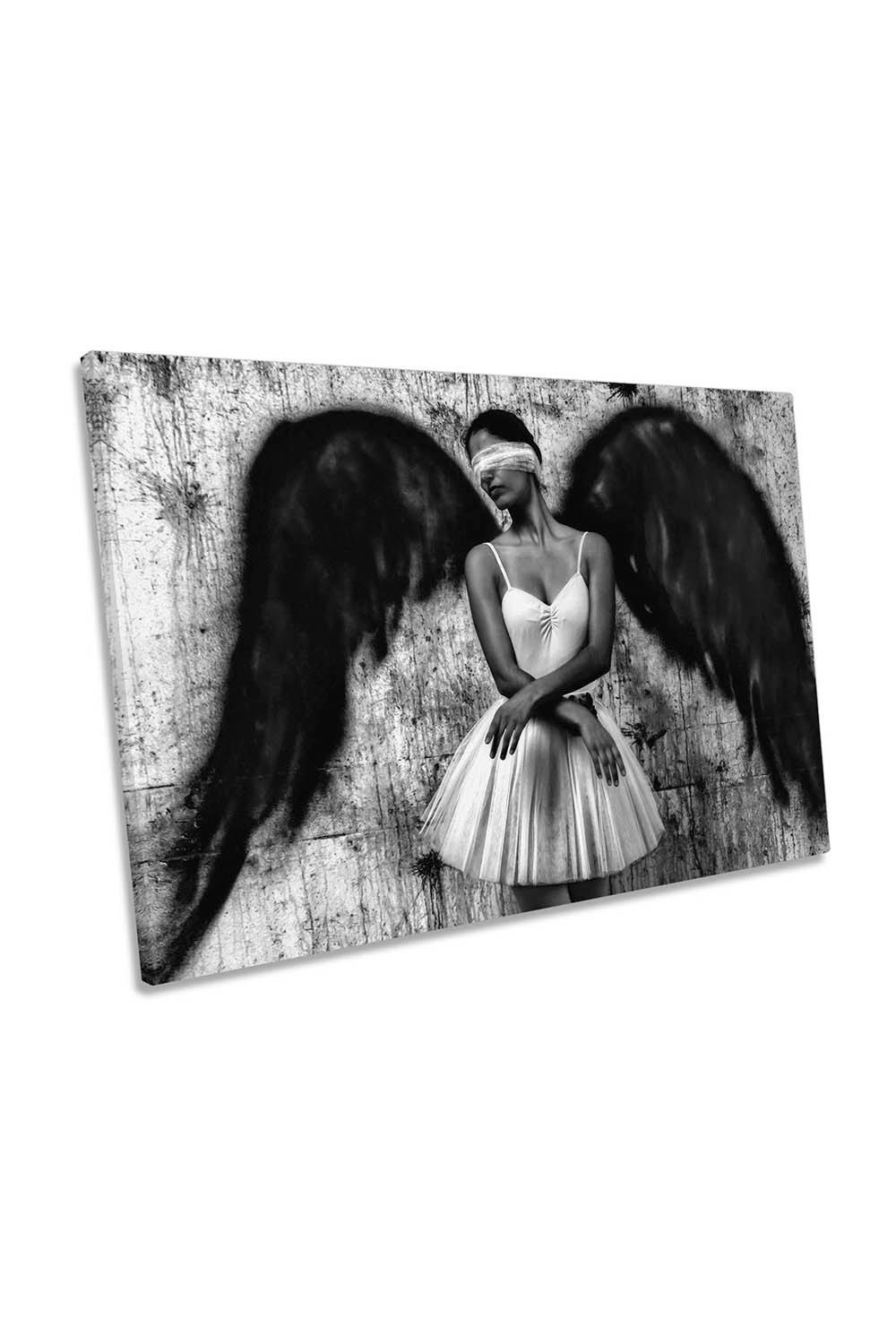Angel Wings Blindfold Modern Canvas Wall Art Picture Print