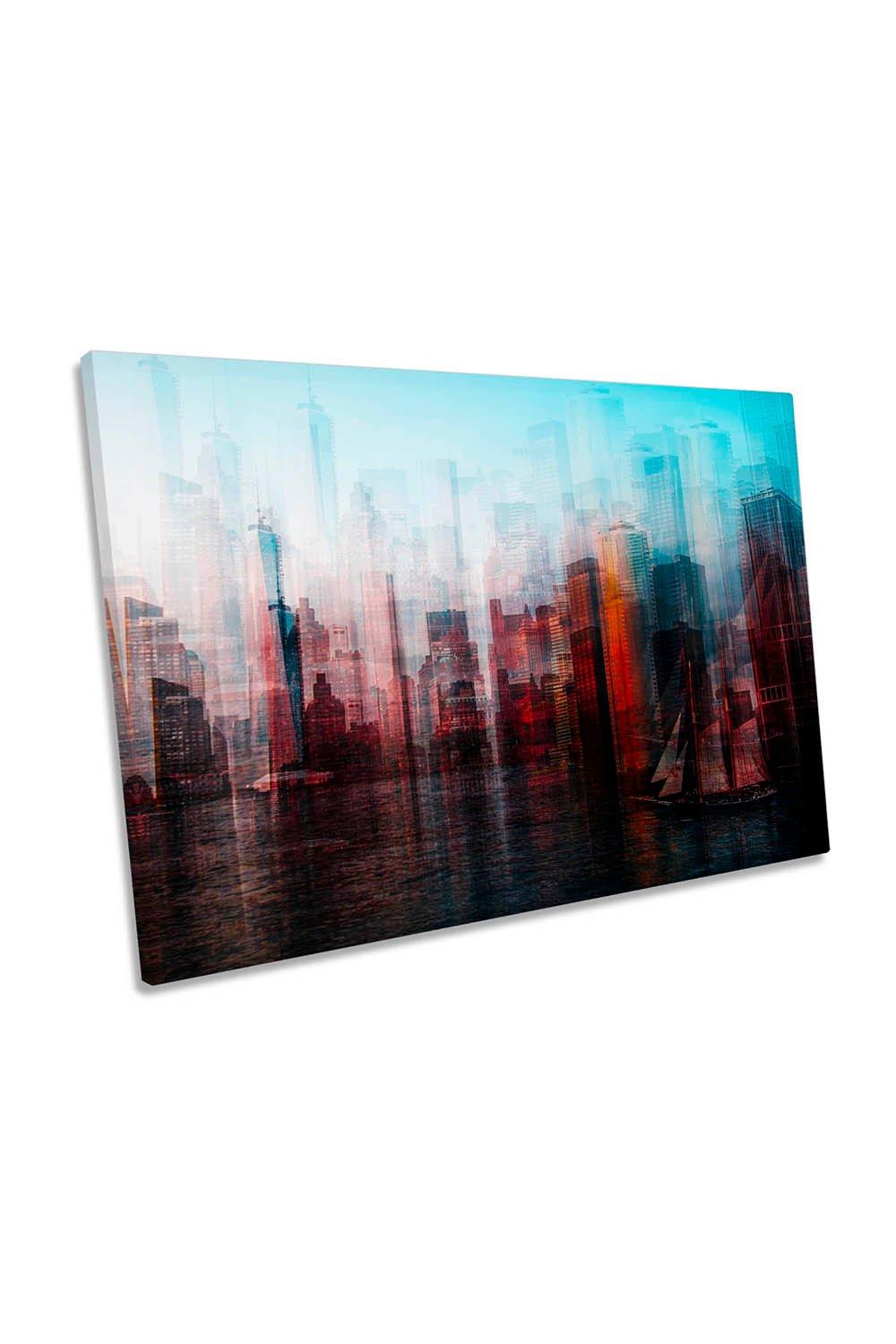Manhattan Abstract New York City Canvas Wall Art Picture Print