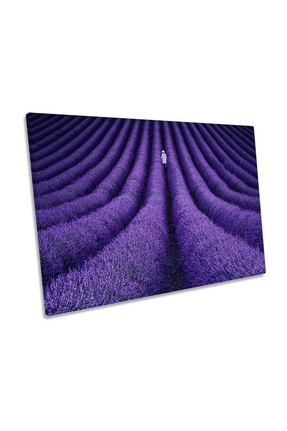 Purple Lavender Woman Summer Floral Canvas Wall Art Picture Print