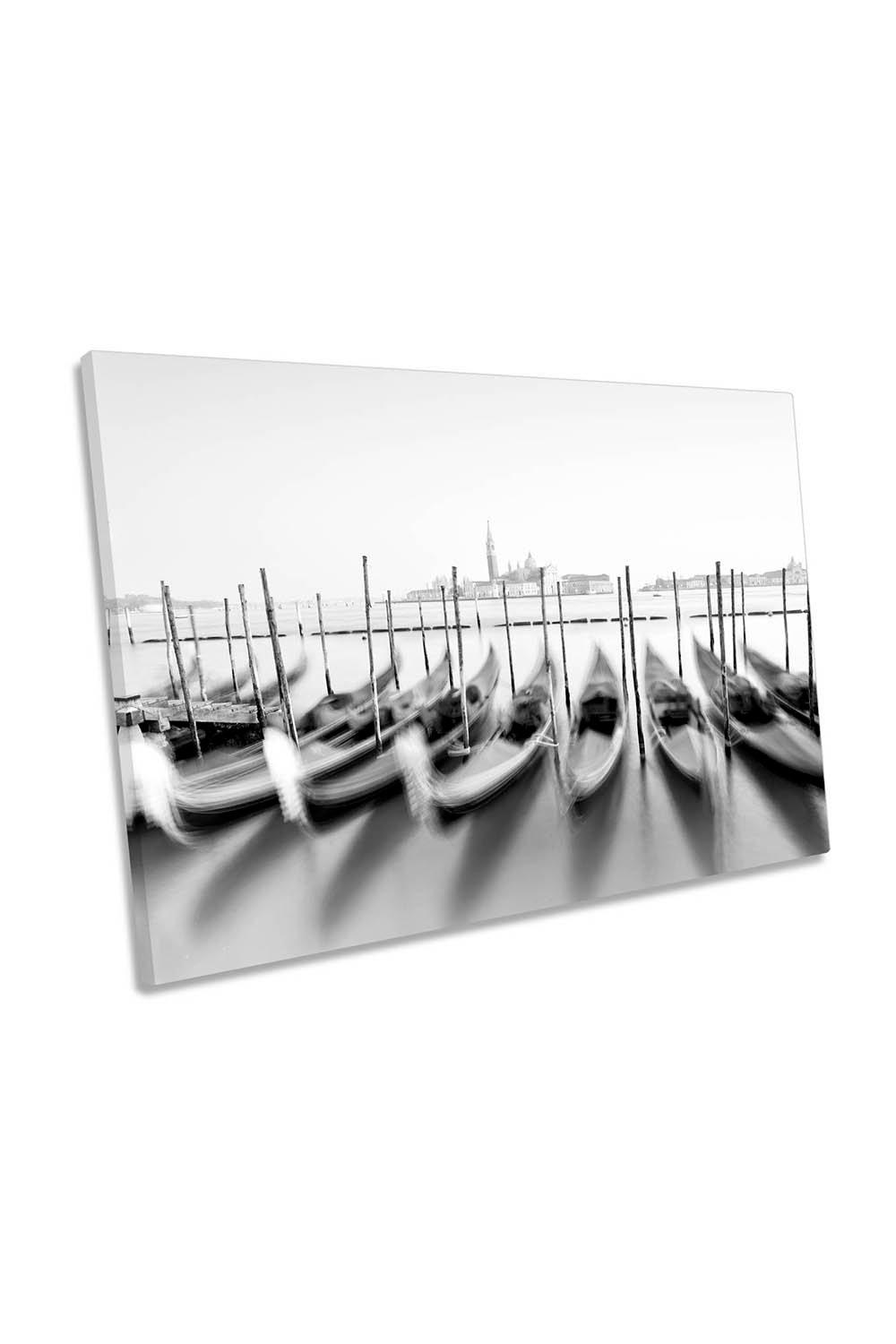 San Giorgio Venice Gondola Bay Boats City Canvas Wall Art Picture Print