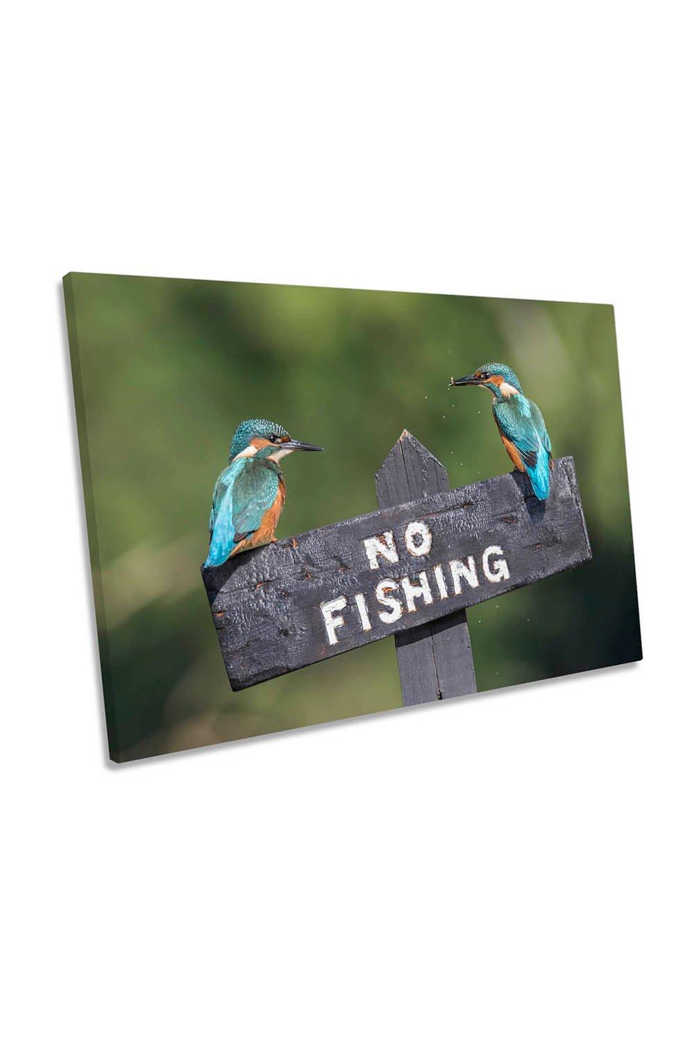 The Law Breakers Birds No Fishing Canvas Wall Art Picture Print
