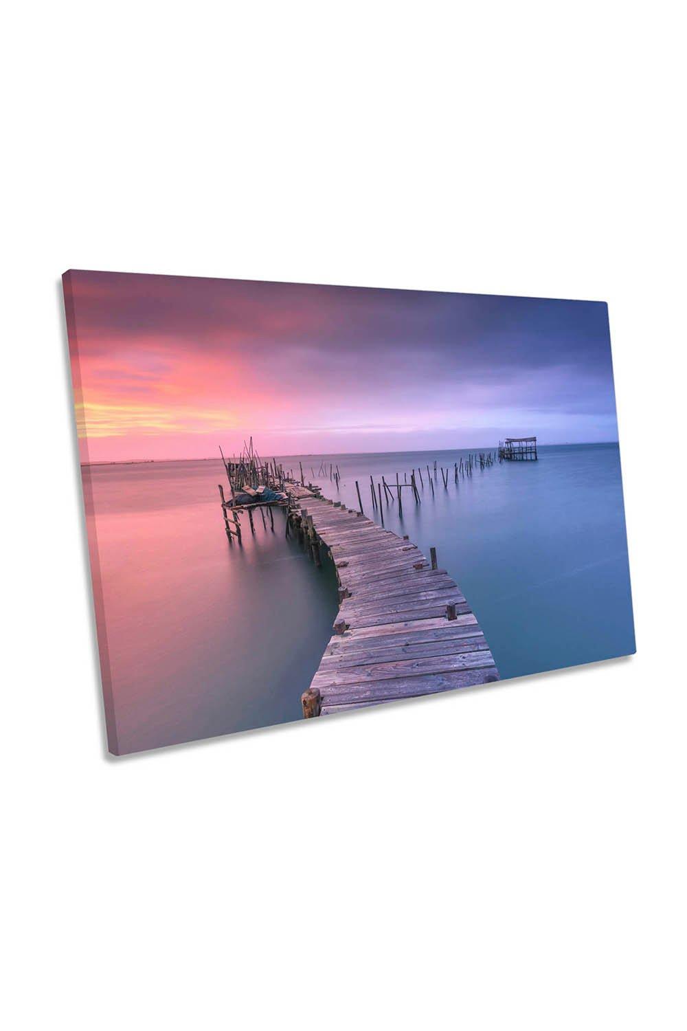 Carrasqueira Portugal Jetty Sunset Canvas Wall Art Picture Print