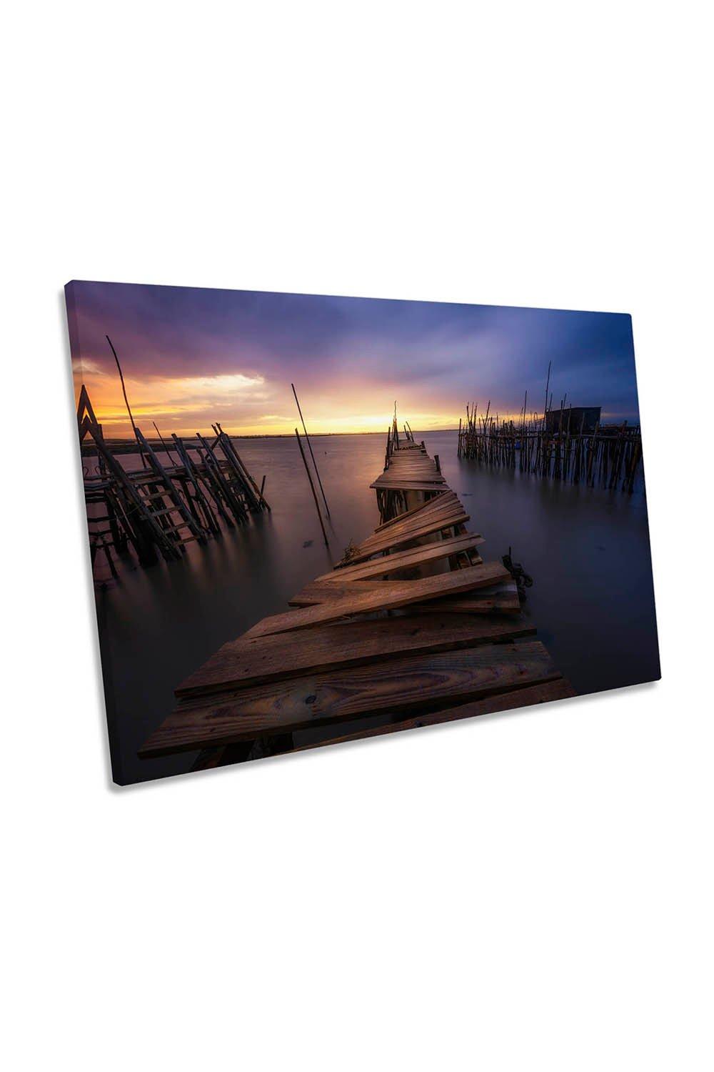 The End Carrasqueira Pier Portugal Canvas Wall Art Picture Print