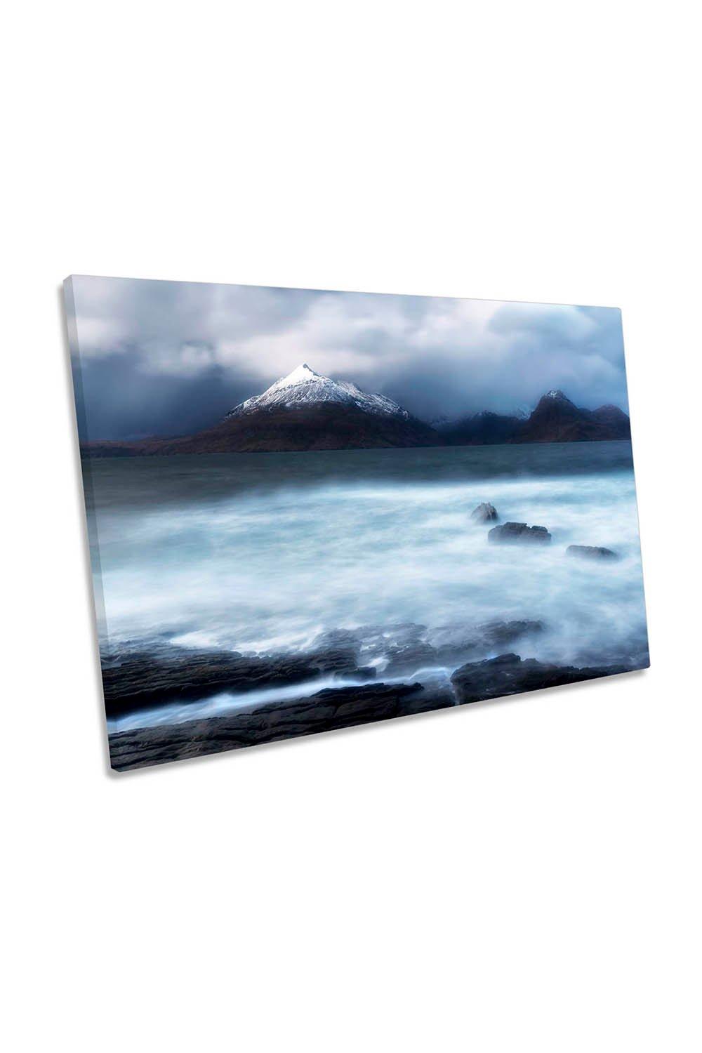 Stormy Elgol Rocky Mountains Landscape Canvas Wall Art Picture Print