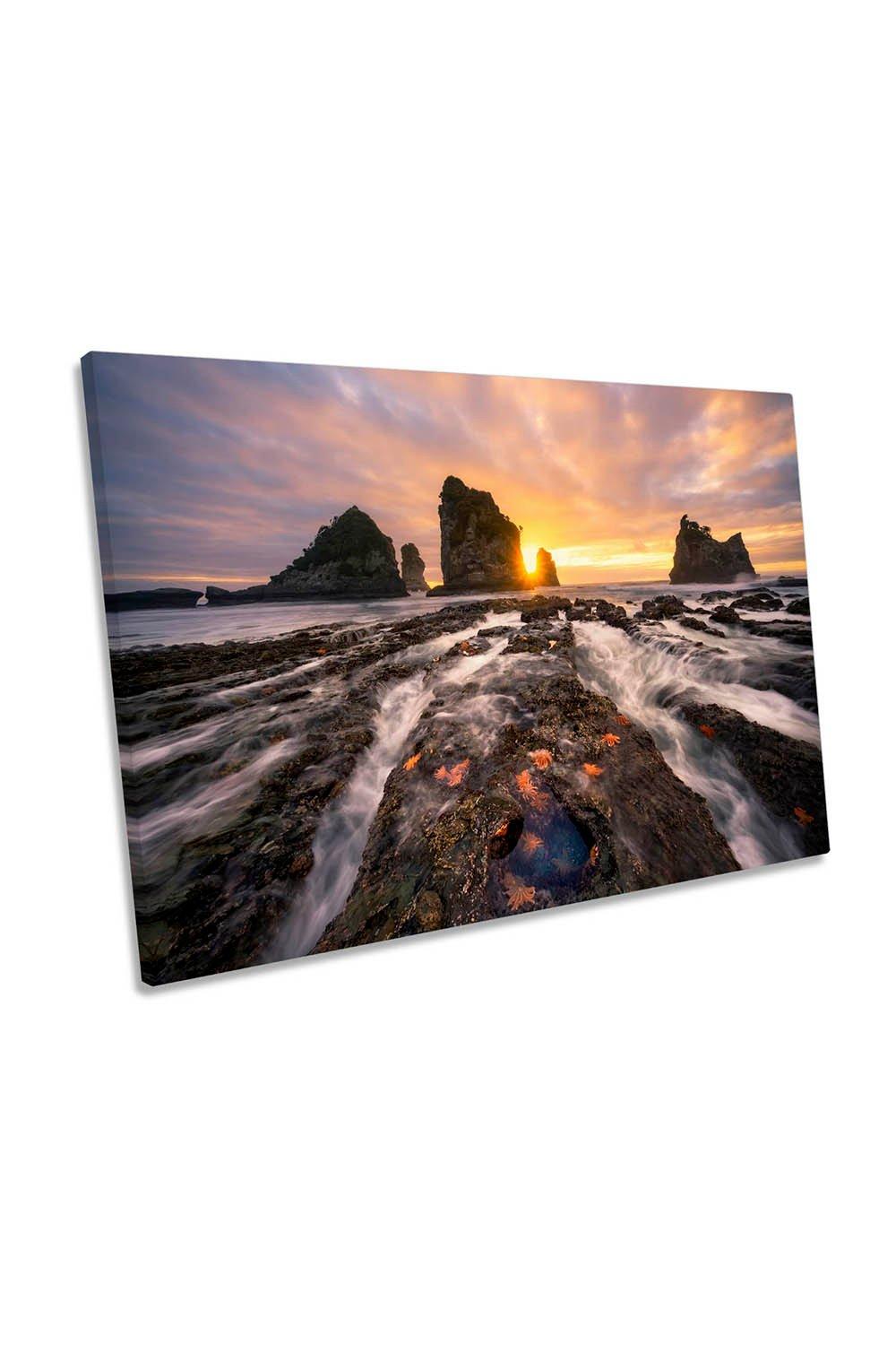 Starfish Home Greymouth Sunset New Zealand Canvas Wall Art Picture Print