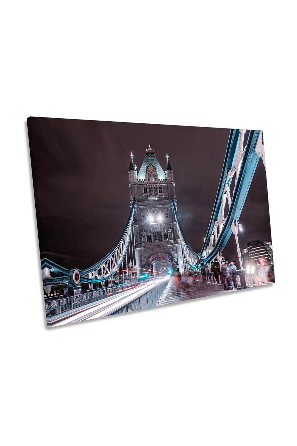 Tower Bridge Night London City Canvas Wall Art Picture Print