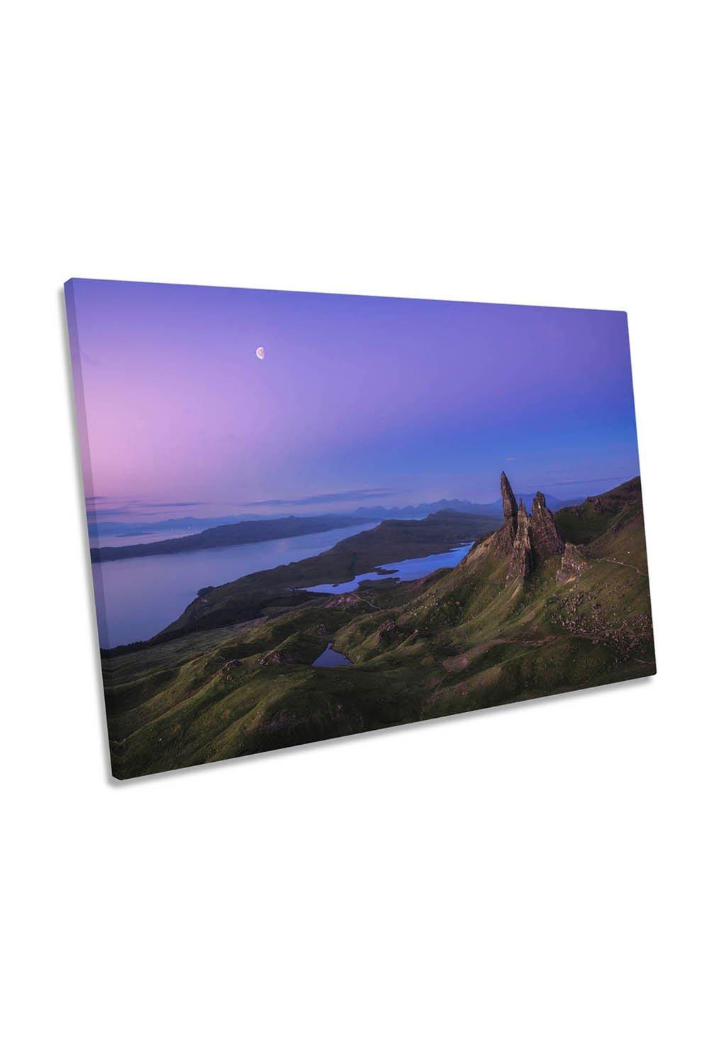 Storr at Night Scotland Blue Canvas Wall Art Picture Print