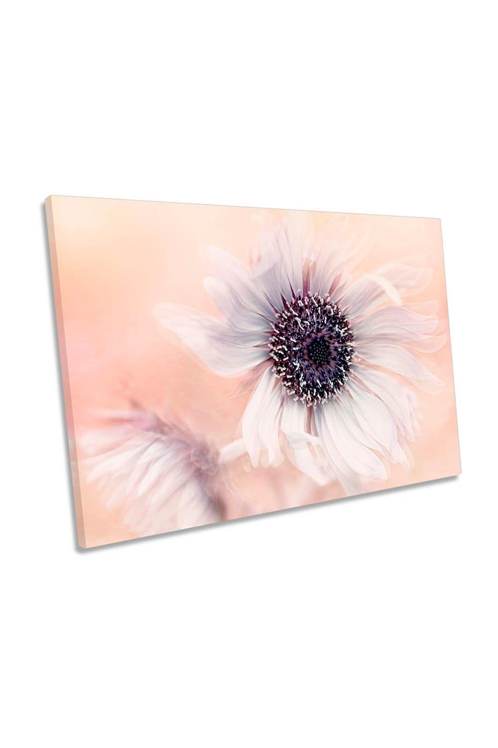Flower Head Petals Globe Thistle Canvas Wall Art Picture Print