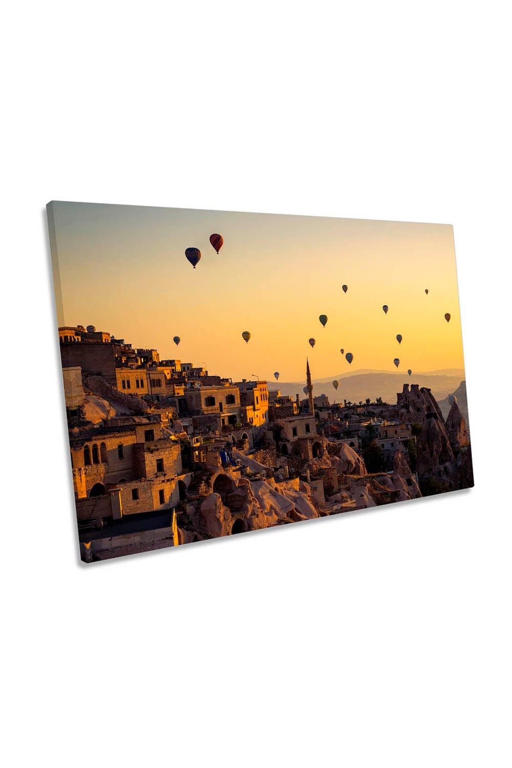 Sunrise over Cappadocia Hot Air Balloons Canvas Wall Art Picture Print
