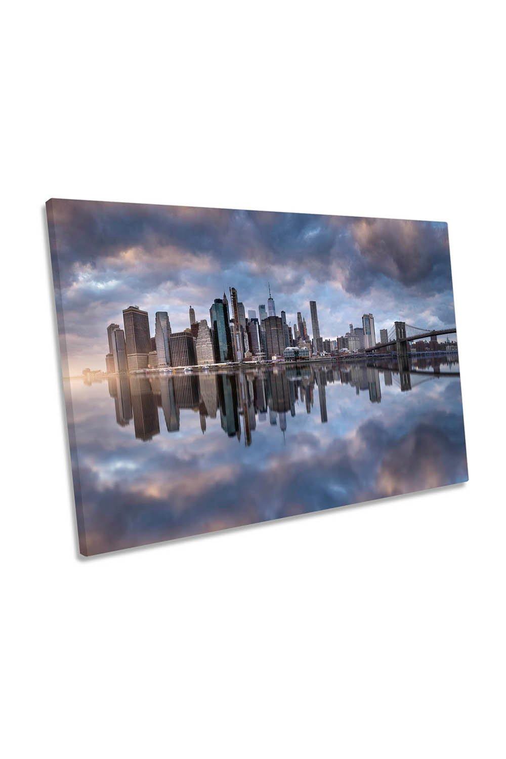 NYC New York City Blue Skyline Canvas Wall Art Picture Print